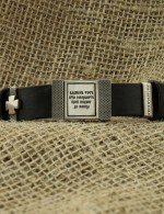 Браслет из серебра и золота c кожаным шнурком