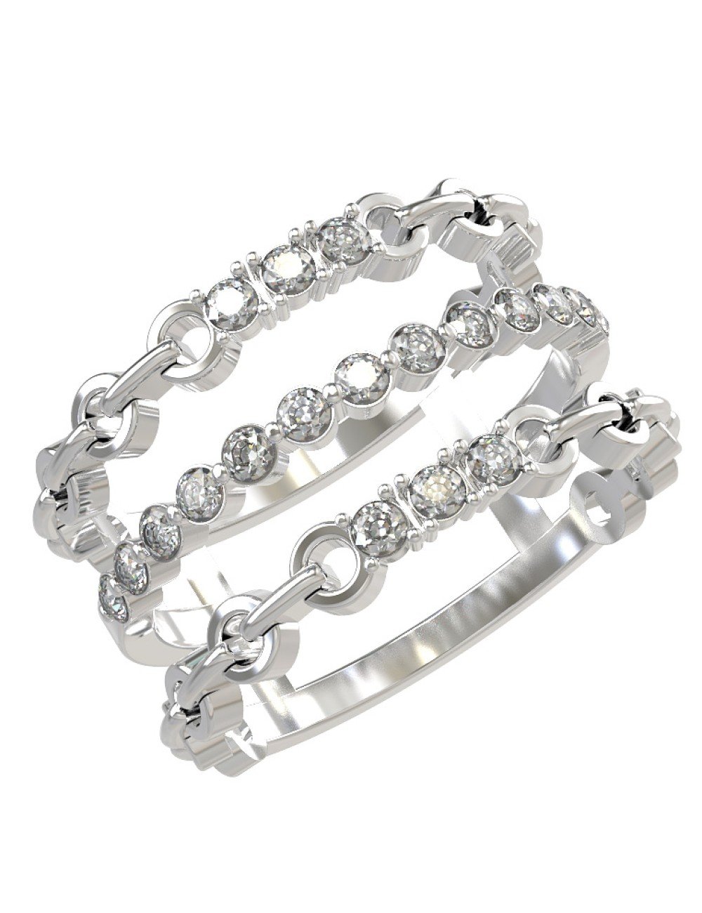 Кольцо из белого золота c бриллиантами