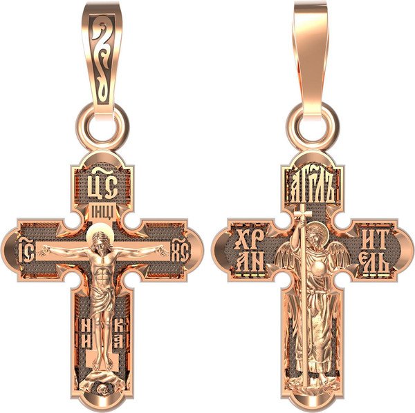 Крест из красного золота 585 пробы