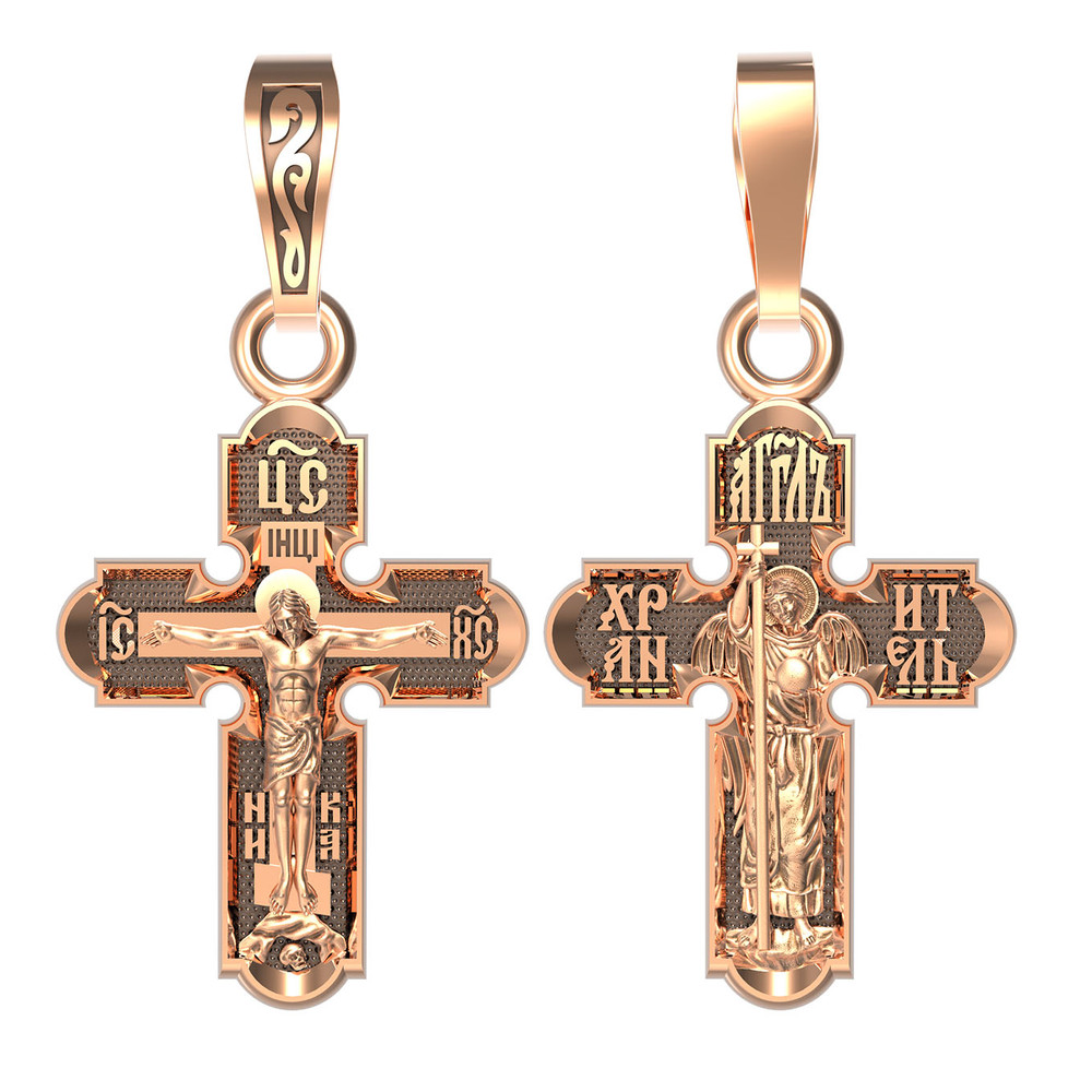 Крест из красного золота 585 пробы