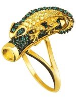 Кольцо из лимонного золота c фианитом