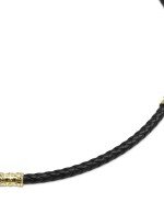 Гайтан из лимонного золота c кожаным шнурком