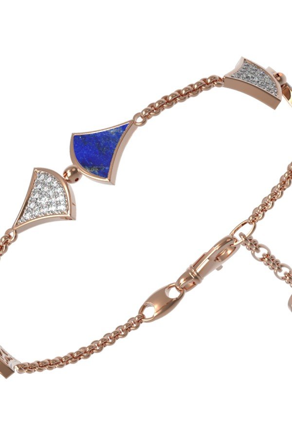 Браслет из золота c бриллиантами и лазуритом