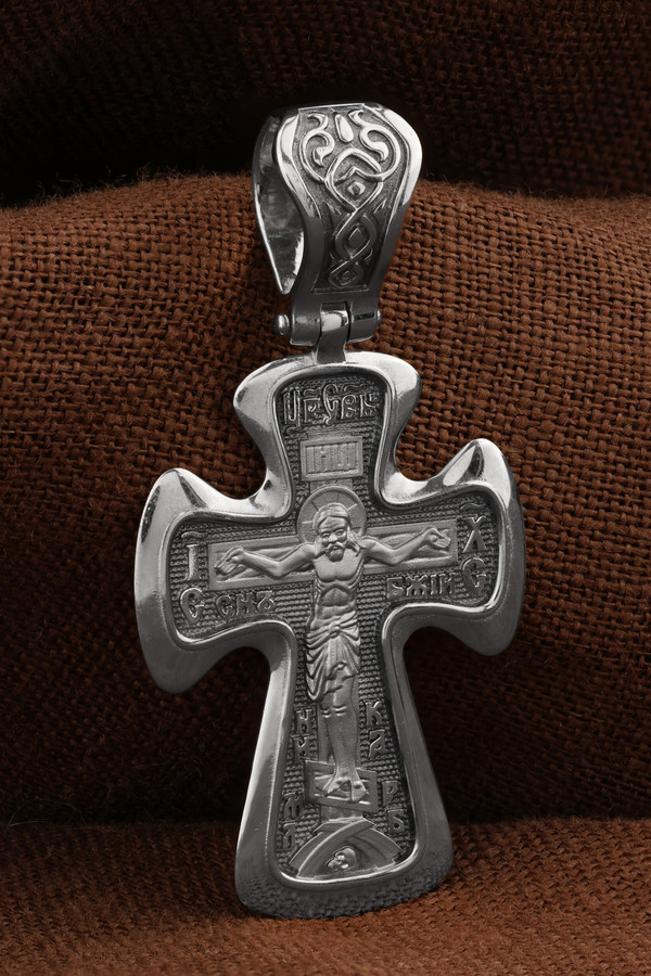 Крест из белого золота 585 пробы