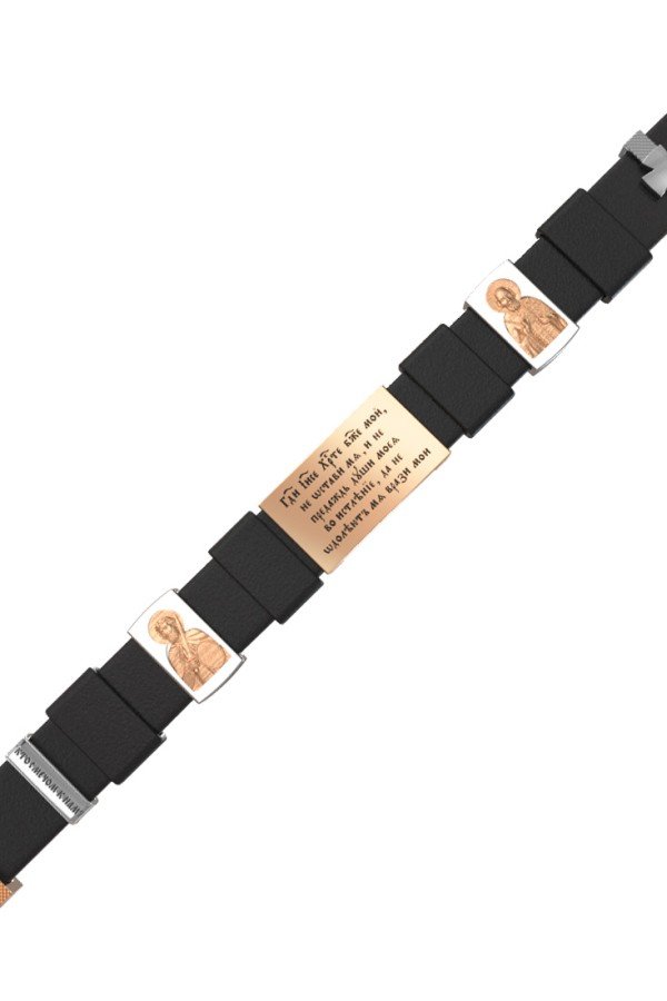 Браслет из золота c кожаным шнурком