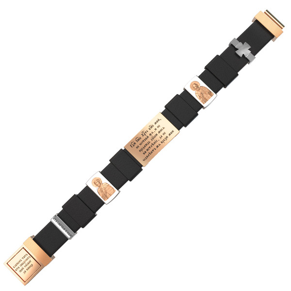 Браслет из красного золота 585 пробы c кожаным шнурком