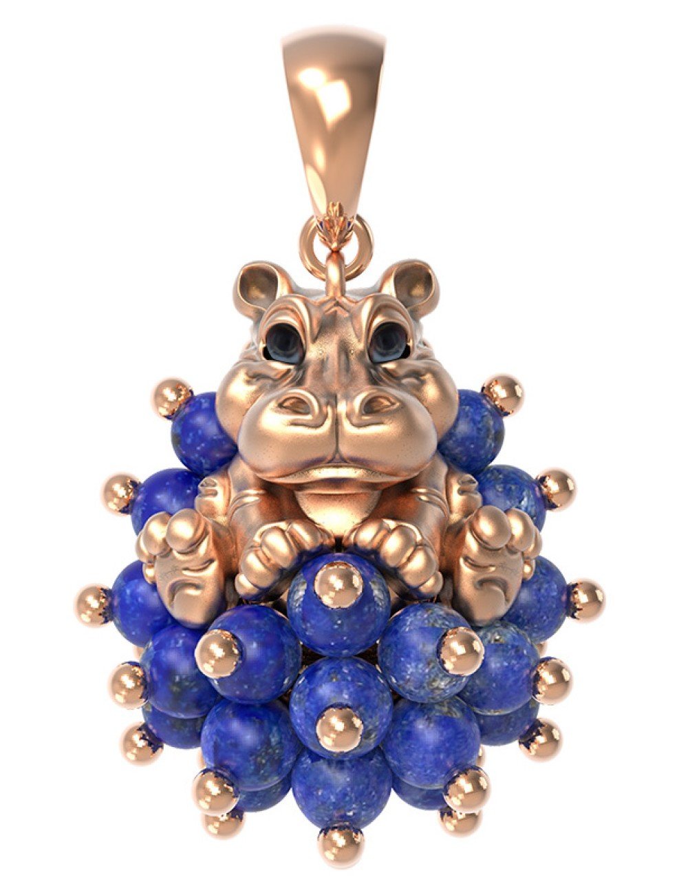 Подвеска из золота c эмалью и лазуритом