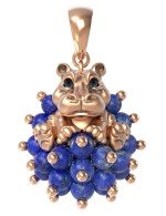 Подвеска из золота c эмалью и лазуритом