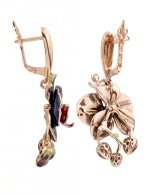 Серьги из золота 585 пробы c эмалью