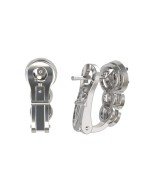 Серьги из белого золота c бриллиантами и сапфиром