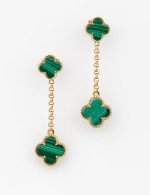 Серьги из золота c малахитом