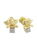 Серьги из лимонного золота c бриллиантами