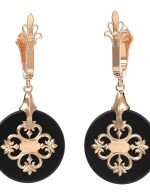Серьги из золота c ониксом