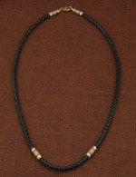 Гайтан из лимонного золота c кожаным шнурком