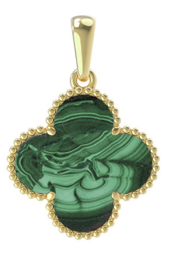 Подвеска из лимонного золота c малахитом