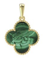 Подвеска из лимонного золота c малахитом
