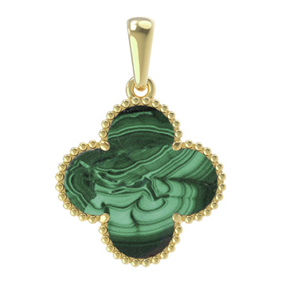 Подвеска из лимонного золота 585 пробы c малахитом