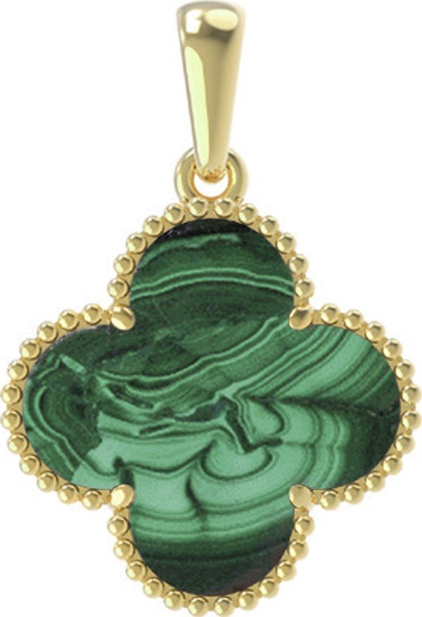 Подвеска из лимонного золота c малахитом