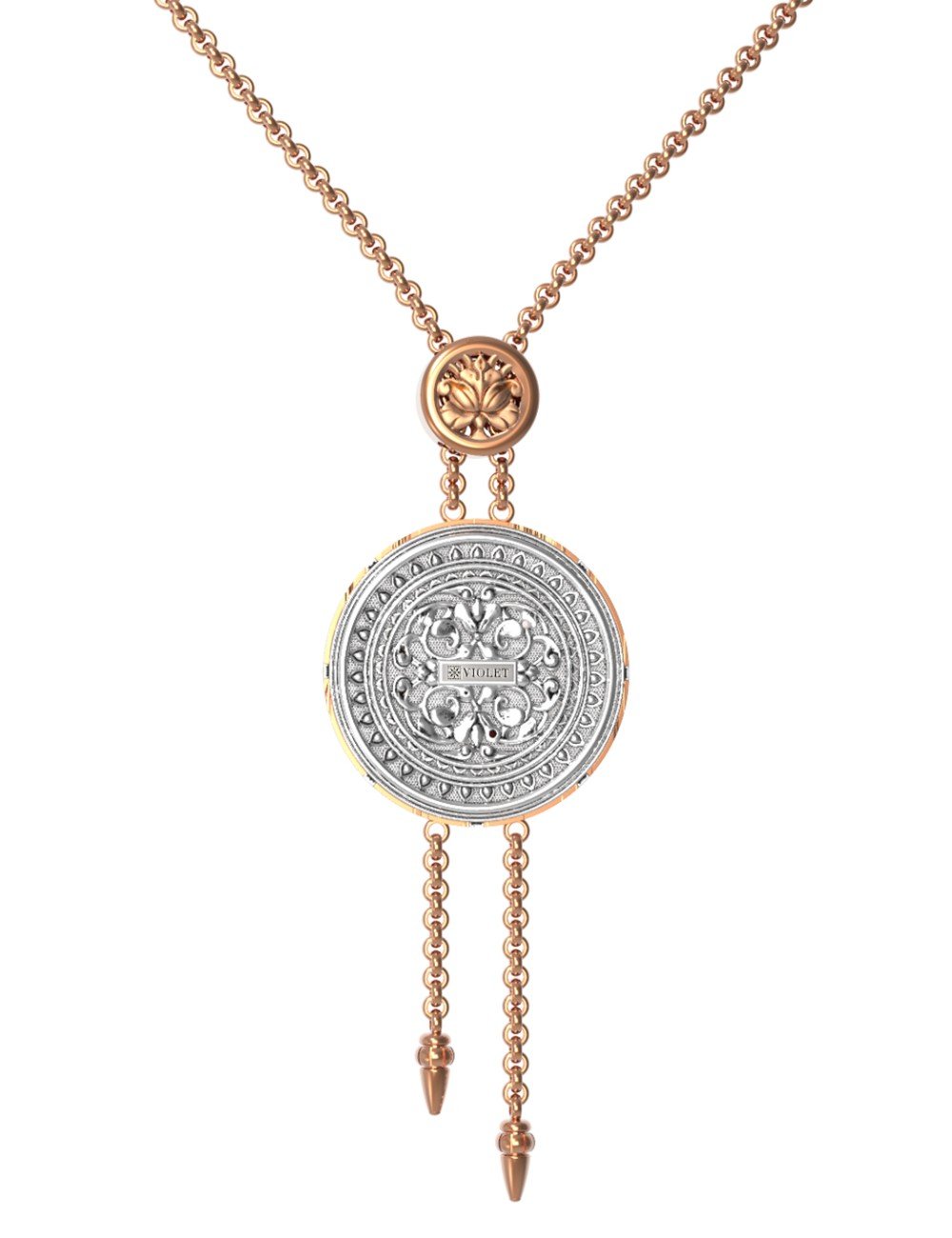 Колье из золота c эмалью