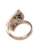 Кольцо из золота c малахитом и перламутром