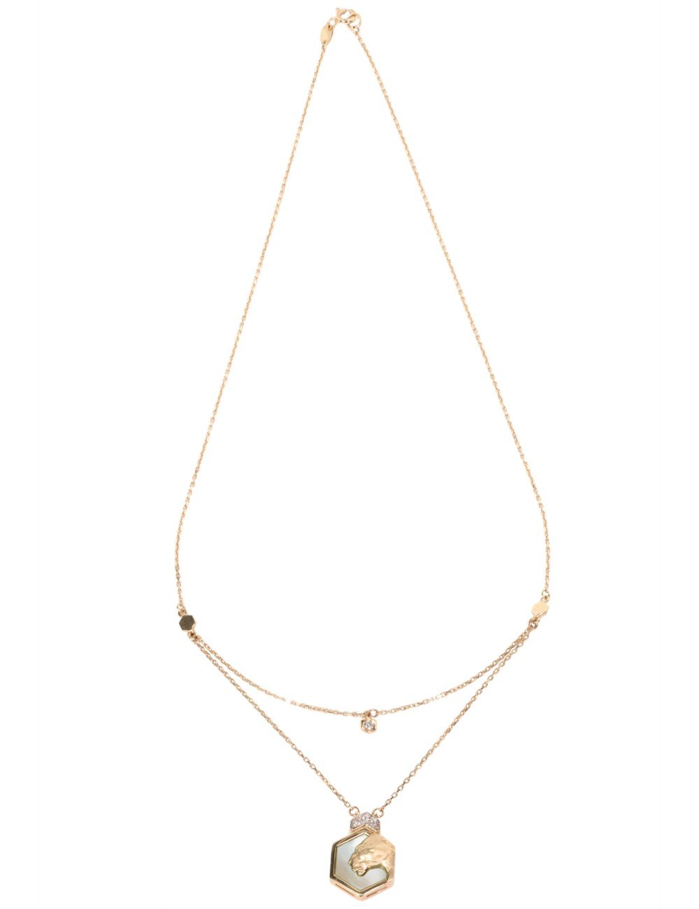 Колье из золота c бриллиантами и перламутром