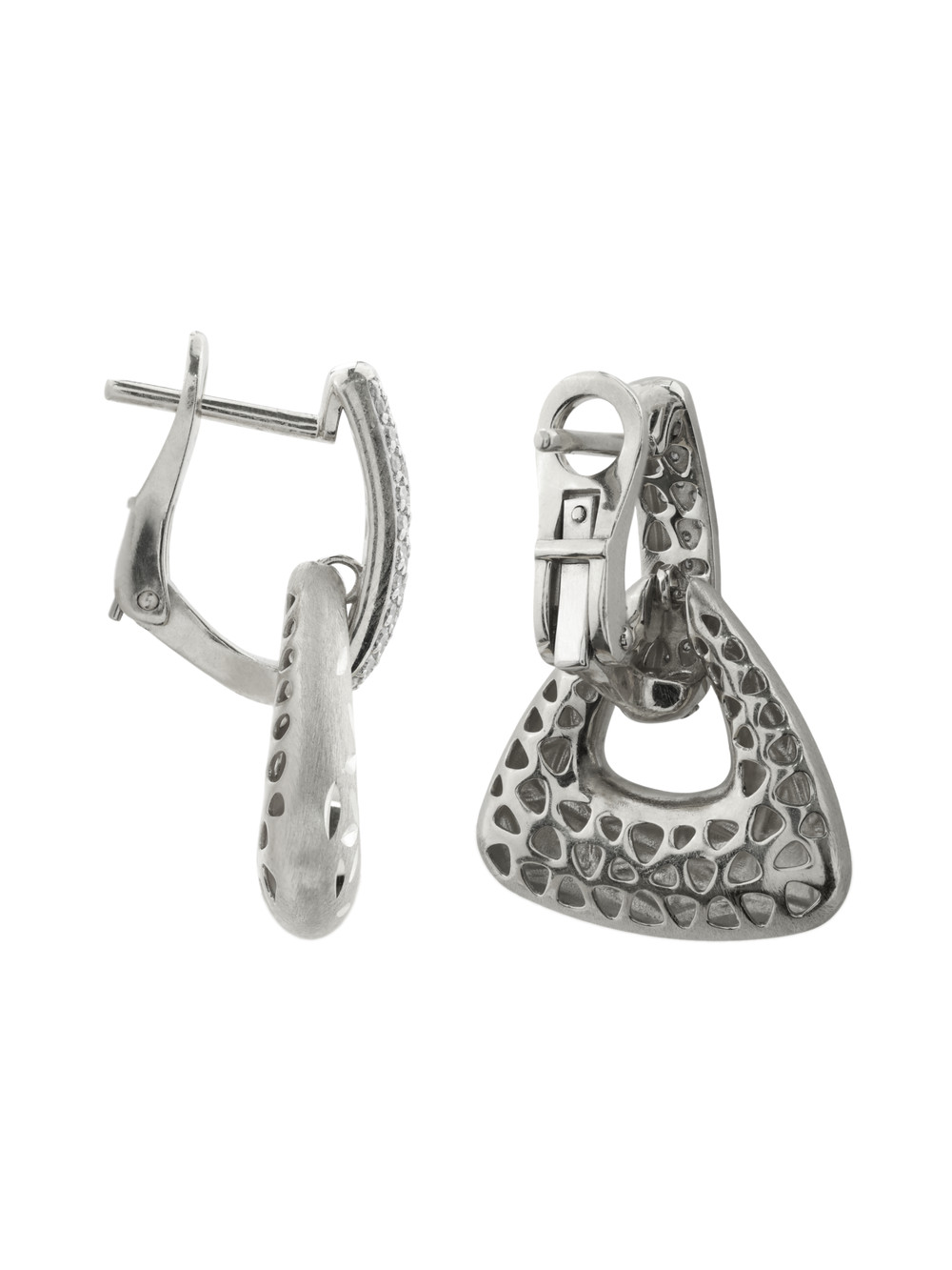 Серьги из белого золота 585 пробы c бриллиантами