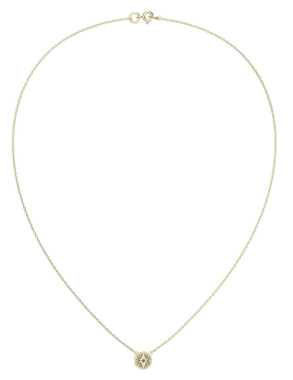 Колье из лимонного золота c бриллиантами и лазуритом