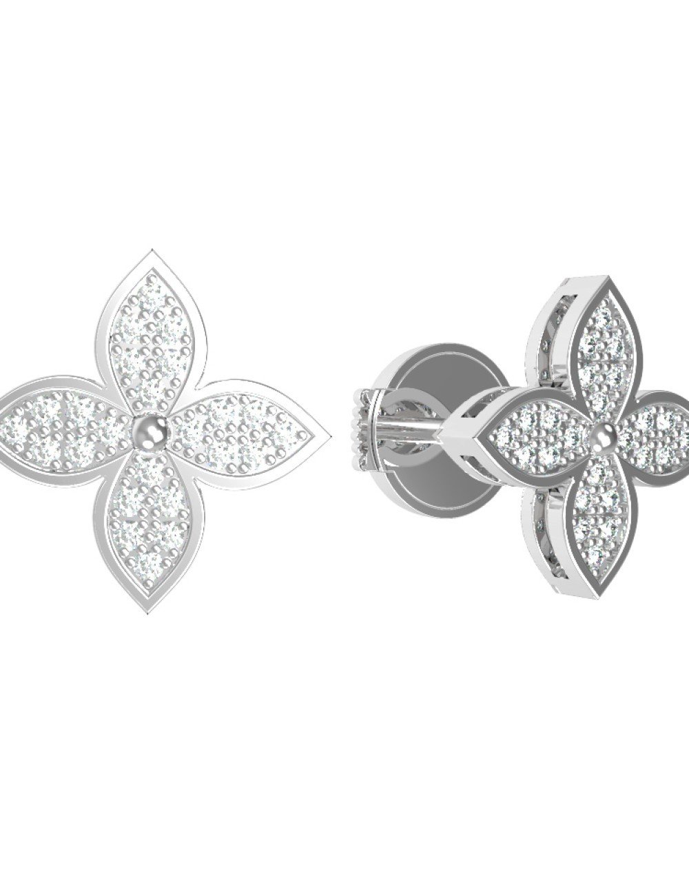 Серьги из белого золота c бриллиантами