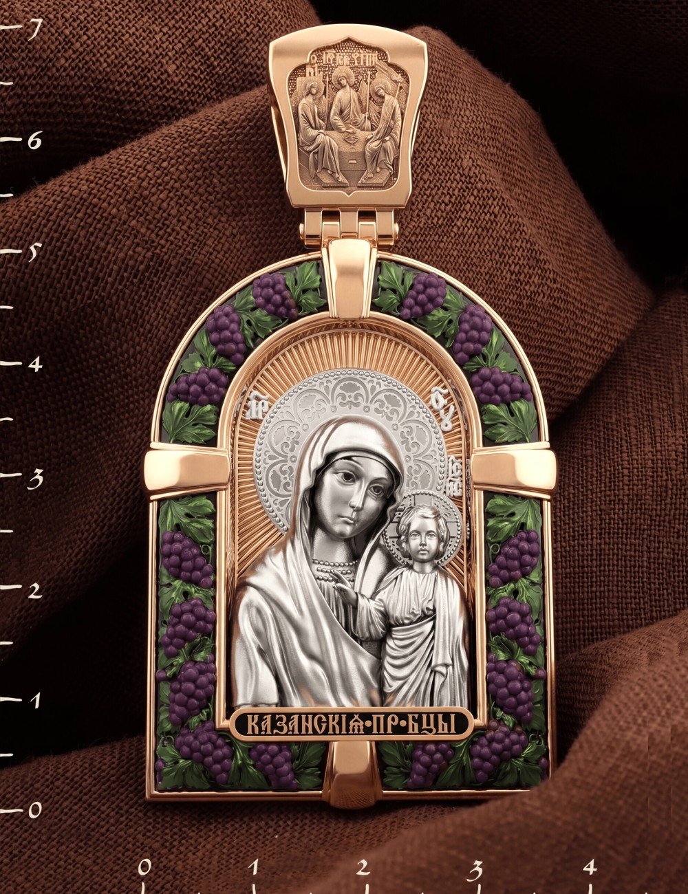 Образок из золота c эмалью