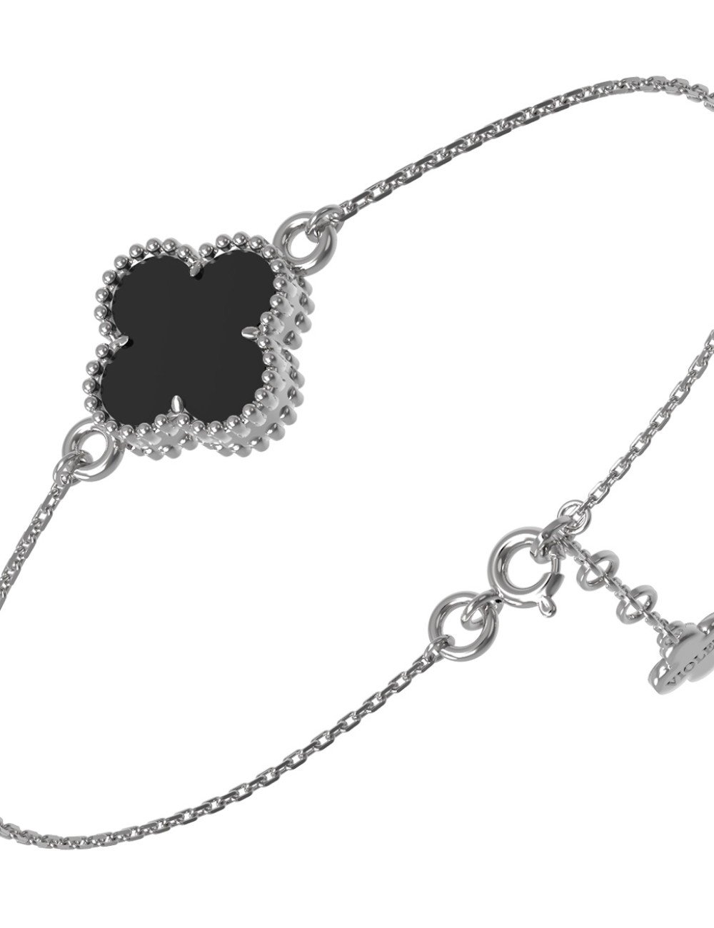 Браслет из белого золота c ониксом