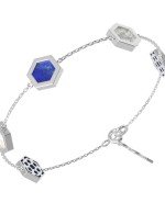 Браслет из белого золота c лазуритом и перламутром