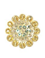 Подвеска из лимонного золота c бирюзой и перламутром