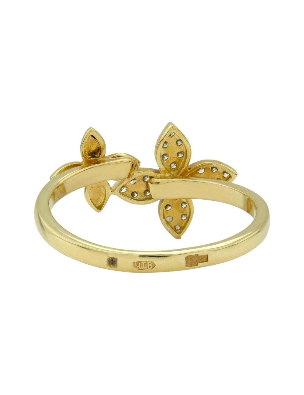 Кольцо из лимонного золота c бриллиантами