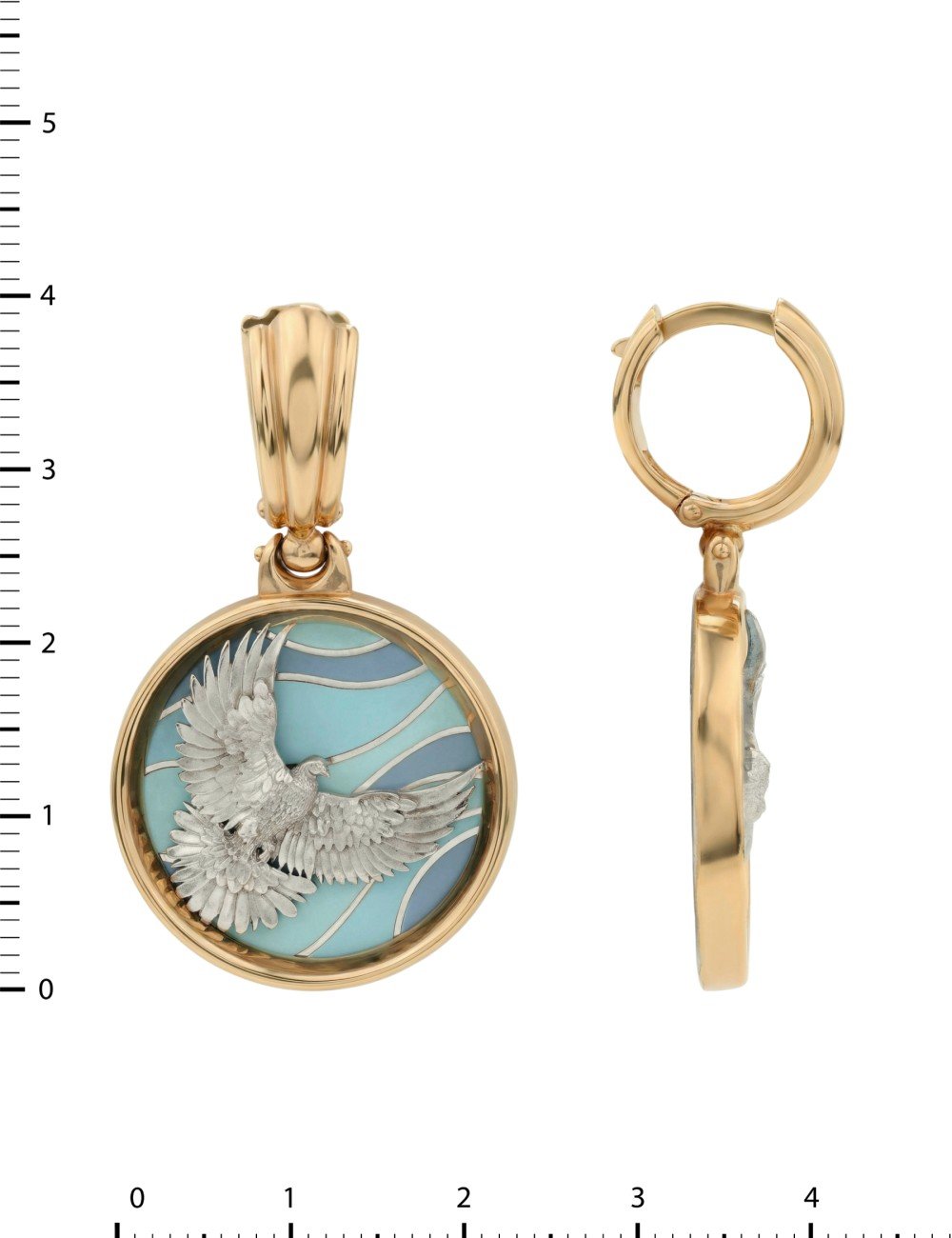 Серьги из золота c эмалью