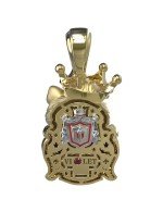 Подвеска из лимонного золота c эмалью, бриллиантами и рубином