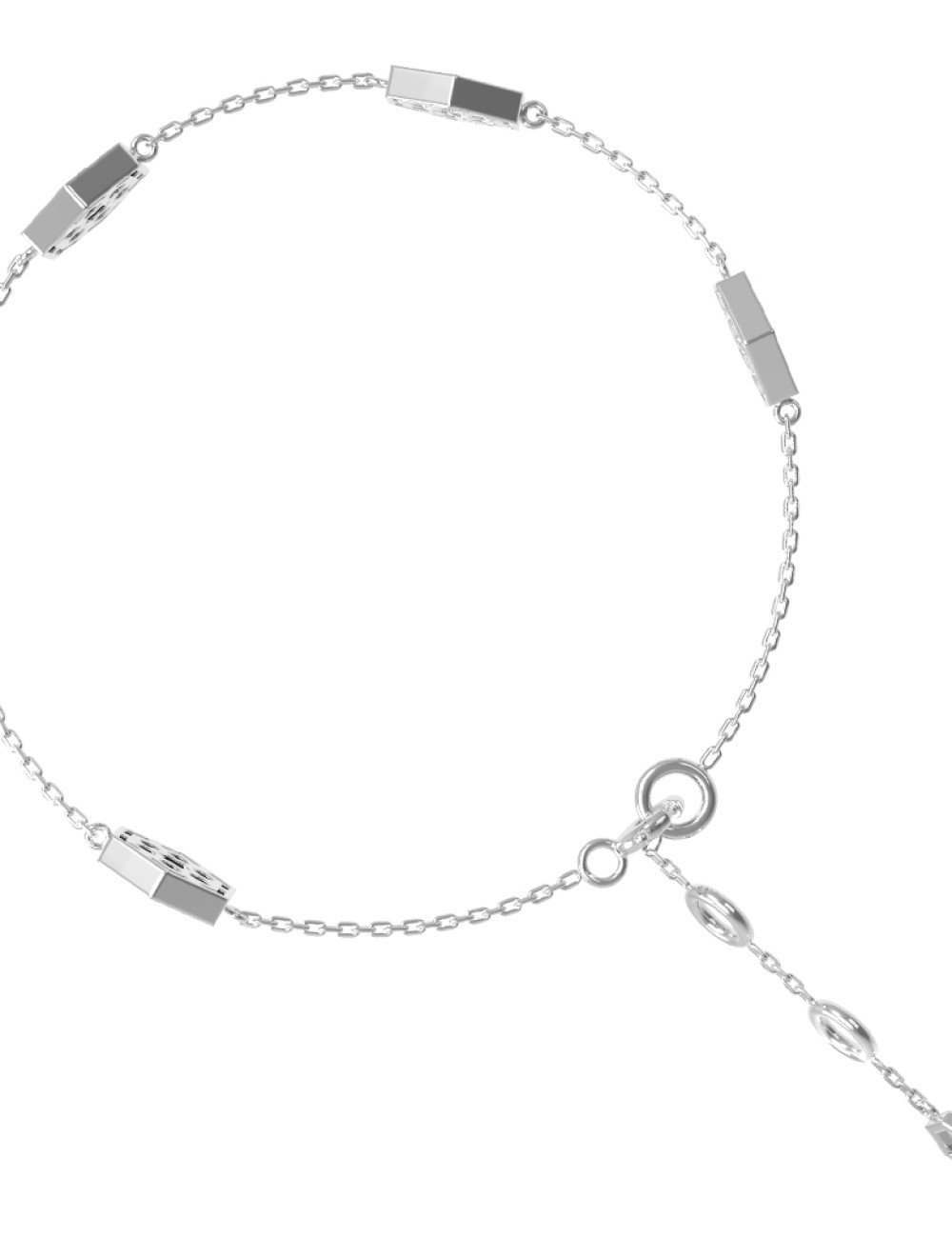 Браслет из белого золота c ониксом и перламутром