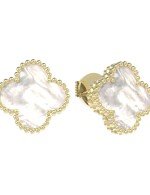 Серьги из лимонного золота c перламутром