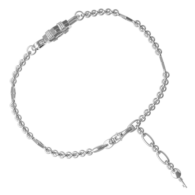 Браслет из белого золота 585 пробы c ониксом и перламутром