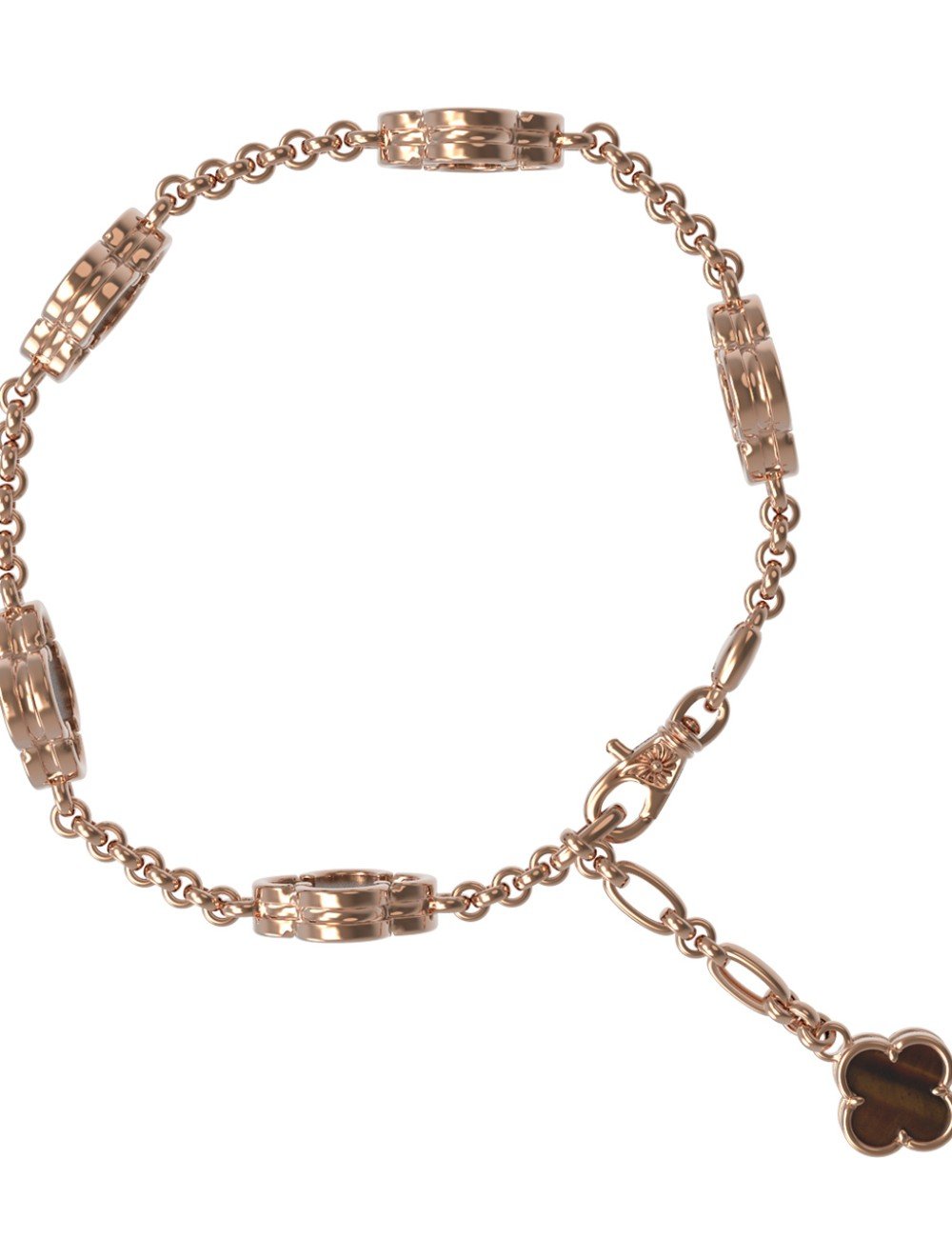 Браслет из золота c тигровым глазом