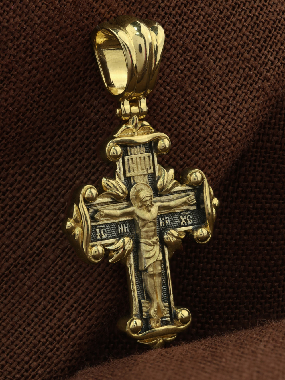 Крест из лимонного золота 585 пробы