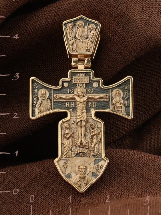 Крест из красного золота 585 пробы