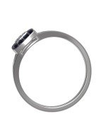 Кольцо из белого золота c бриллиантами и сапфиром