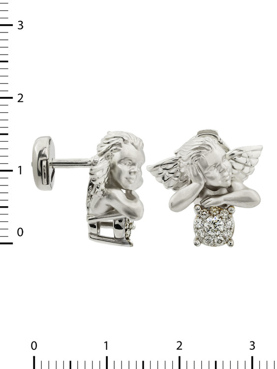 Серьги из белого золота 585 пробы c бриллиантами