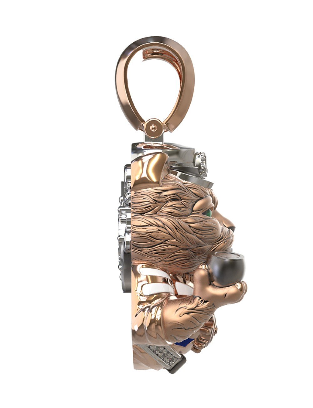 Подвеска из золота c эмалью, бриллиантами и рубином