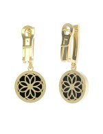 Серьги из лимонного золота c бриллиантами и ониксом