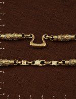 Цепь из лимонного золота c эмалью и бивнем мамонта