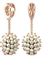 Серьги из золота c эмалью и жемчугом