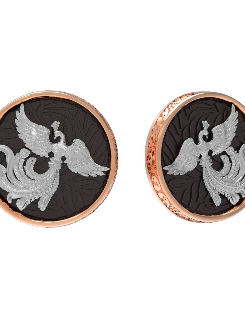 Серьги из золота c эбеновым деревом