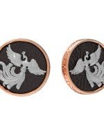 Серьги из золота c эбеновым деревом