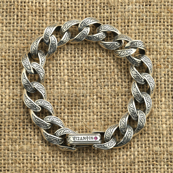 Браслет из серебра 925 пробы c рубином